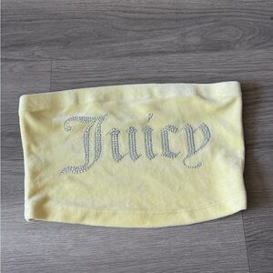 Juicy couture yellow terry cloth rhinestone bandeau top